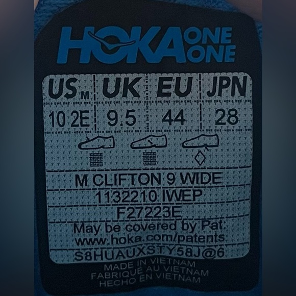 Hoka One One Clifton 9 REFLECTIVE Womens Sz 11 Wide Running Shoes Sneakers Blue - Picture 11 of 12